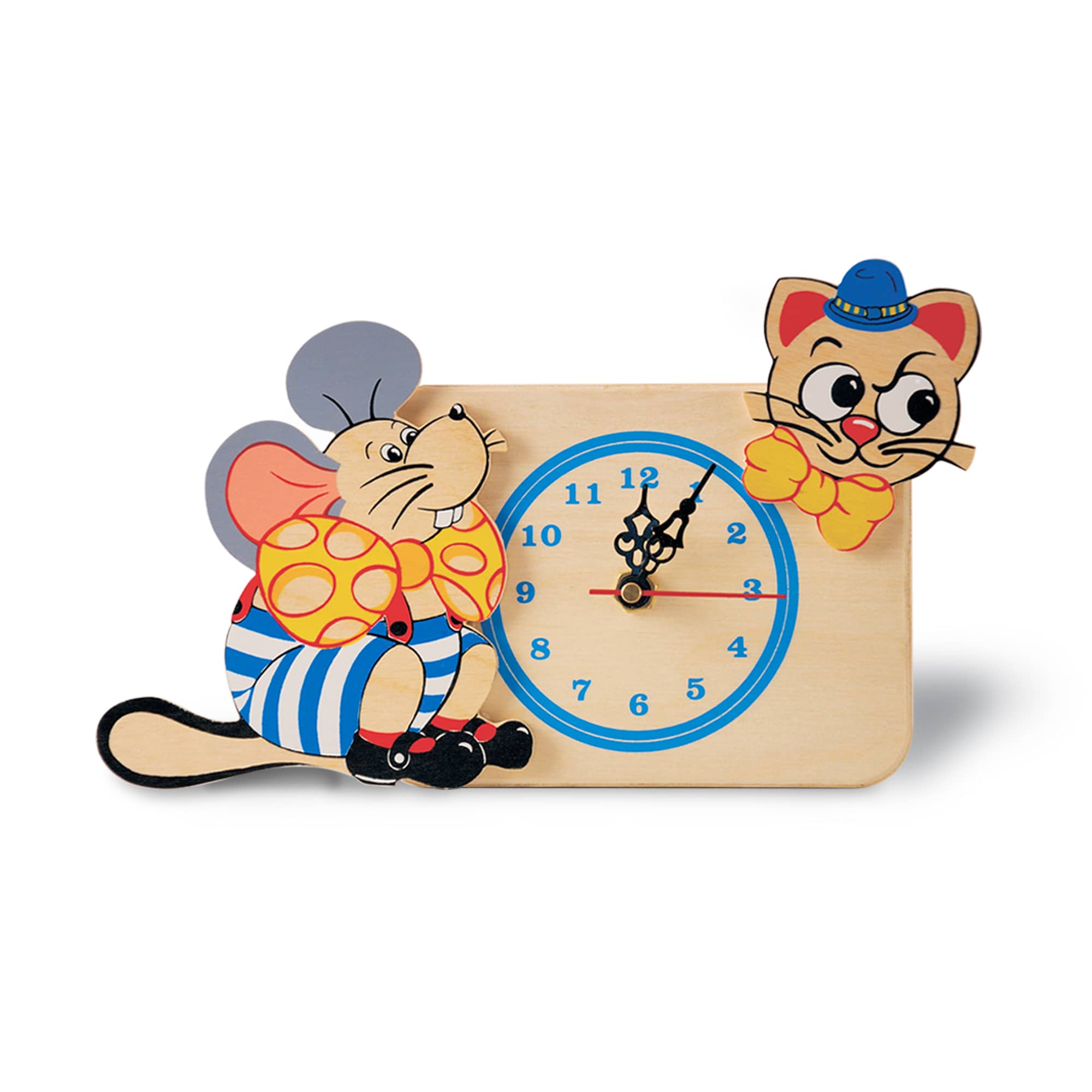 OROLOGIO DA TAVOLO IN LEGNO CON TOPO GATTO - DIDA OROLOGIO DA TAVOLO IN LEGNO CON TOPO GATTO - DIDA